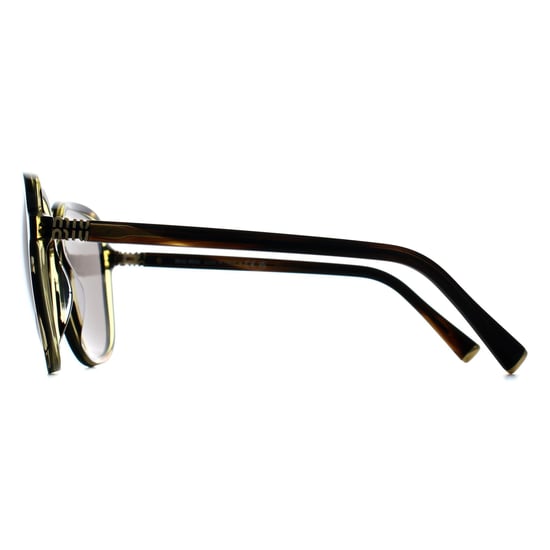 Miu Miu MUB01S 25E80Q gestreifte Sonnenbrille aus Loden, dunkelgrau - Image 3