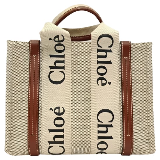 Chloé Kleine Woody Tragetasche aus beigem Baumwoll-Canvas - Image 3