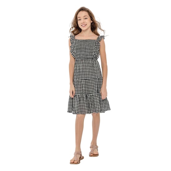 Minoti - Kleid für Mädchen, Gestuft (Schwarz/Weiß) - Image 4