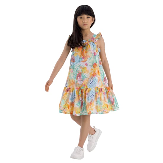 Minoti - Kleid für Mädchen, Gestuft, Rüschen (Orange) - Image 4