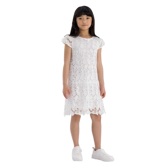 Minoti - Kleid für Mädchen, kurzärmlig (Weiß) - Image 3