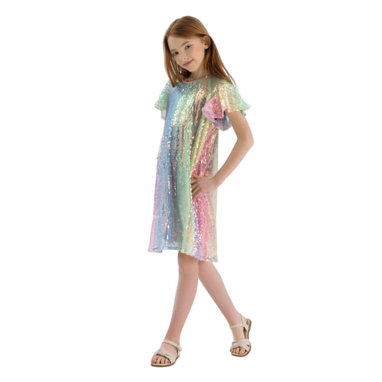 Minoti - Kleid für Mädchen, Flatter-Ärmel (Bunt) - Image 4