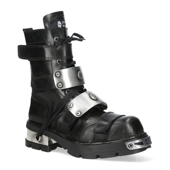 New Rock Metallic Black Leather Gothic Punk Rock High Boots - MET048-C9 - Image 3