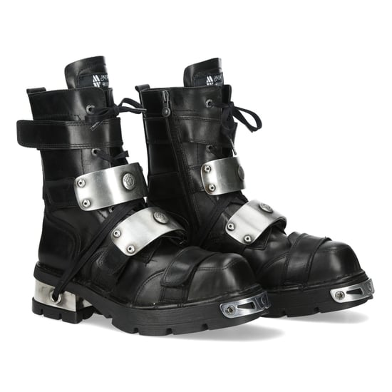 New Rock Metallic Black Leather Gothic Punk Rock High Boots - MET048-C9 - Image 4