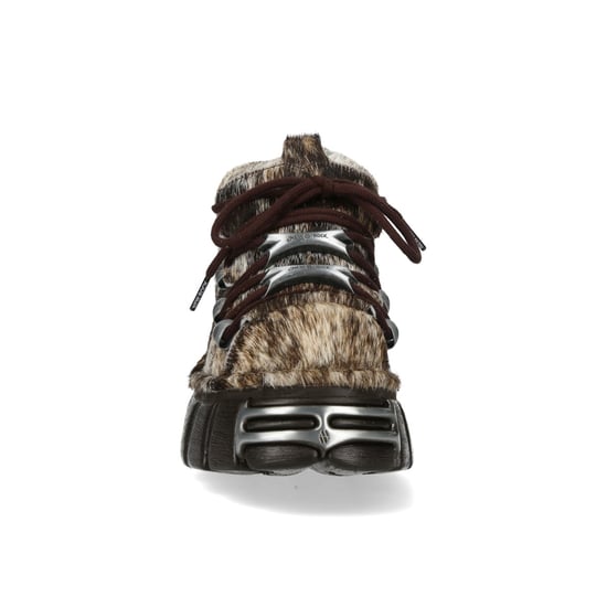 Neue Rock braune Gothic-Plateau-Ankle-Boots aus Fellleder - M-120N-C114 - Image 5