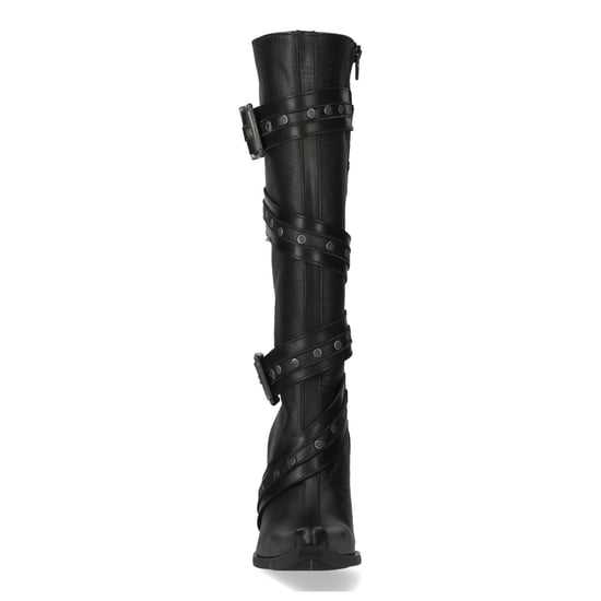 New Rock Damen-Kniehohe Gothic-Stiefel aus schwarzem Leder mit Absatz - M-9029-C10 - Image 3