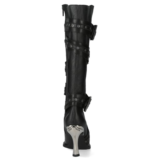 New Rock Damen-Kniehohe Gothic-Stiefel aus schwarzem Leder mit Absatz - M-9029-C10 - Image 6