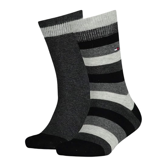 Tommy Hilfiger - Socken für Kinder, Stripes (2er-Pack) (Grau/Schwarz) - Image 1
