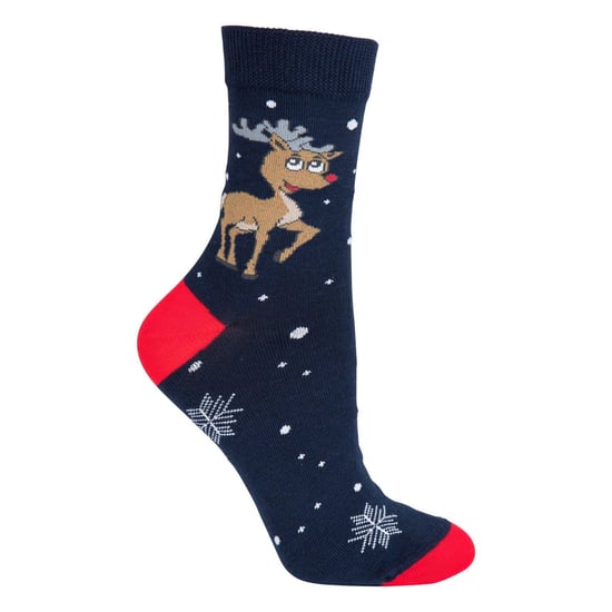 Floso - Socken für Damen, weihnachtliches Design (2er-Pack) (Marine/Rot) - Image 2