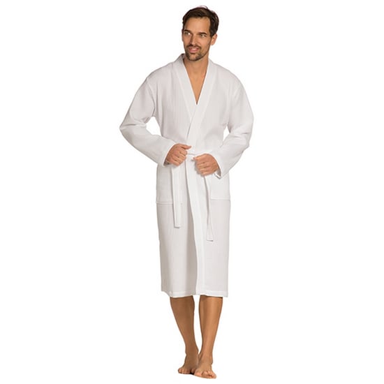 Vossen - "Wellington" Morgenmantel für Herren/Damen Unisex (Weiß) - Image 2