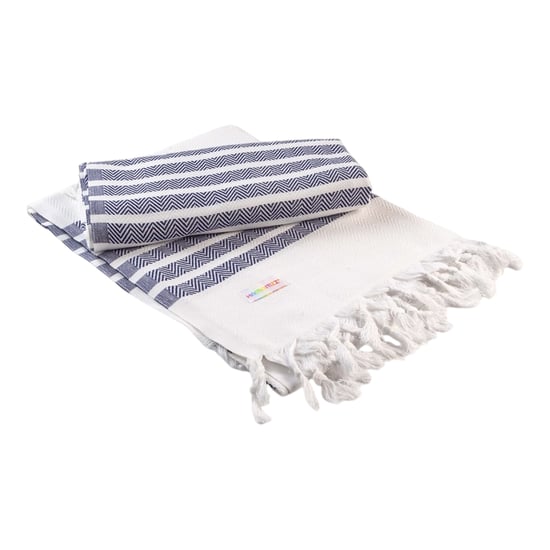 ARTG - "Hamamzz Dalaman" Handtuch (Weiß/Dunkelblau) - Image 1