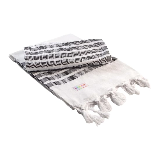 ARTG - "Hamamzz Dalaman" Handtuch (Weiß/Schwarz) - Image 1