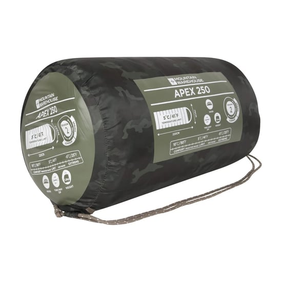Mountain Warehouse - "Apex" Tarnmuster Schlafsack, Quadratisch, Zwischensaison (Dunkel-Khaki) - Image 4