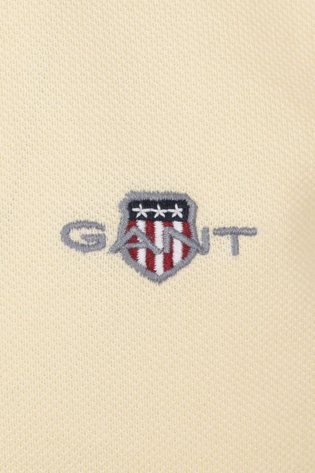 GANT REG SHIELD SS PIQUE POLO SHIRT VANILLA YELLOW - Image 3