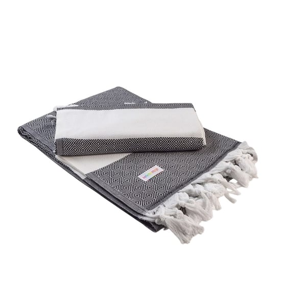 ARTG - "Hamamzz Marmaris Deluxe" Handtuch (Schwarz/Weiß) - Image 1
