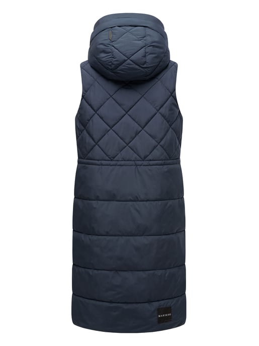 Marikoo lange Damen Steppweste mit Kapuze & Magnetverschluss – Narikaa - Image 4