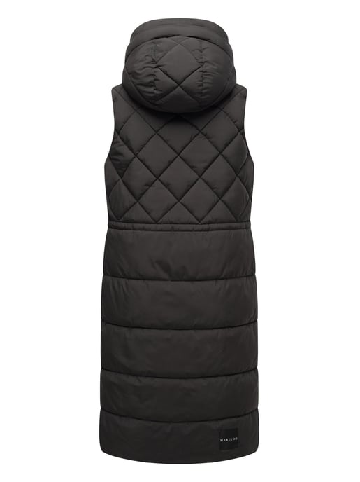 Marikoo lange Damen Steppweste mit Kapuze & Magnetverschluss – Narikaa - Image 4