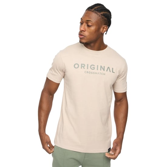 Crosshatch - "Bardon" T-Shirt für Herren, Baumwolle (Helles Steingrau) - Image 1