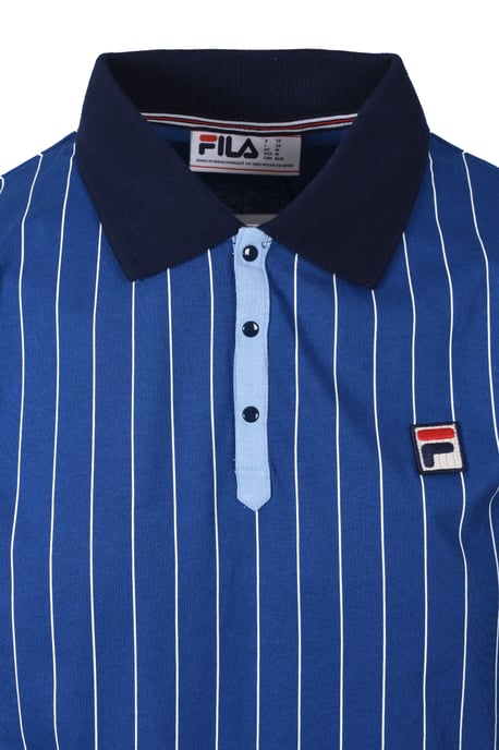 FILA BB1 VINTAGE STRIPED POLO LIMOGES/WHITE/NAVY - Image 2