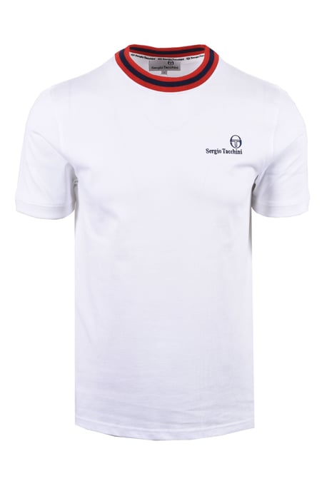 SERGIO TACCHINI RAINER FC T-SHIRT WHITE/MARITIME BLUE/ADRENELINE RED - Image 1