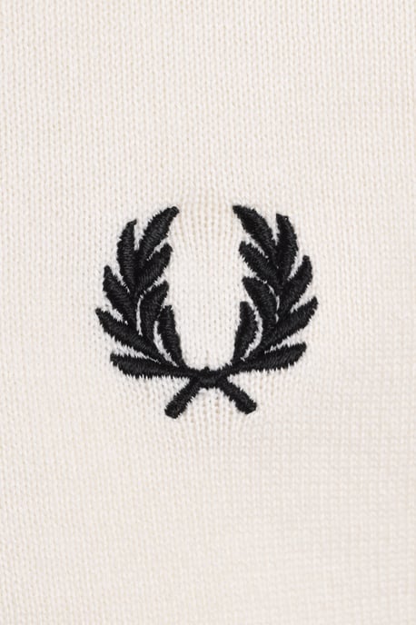 FRED PERRY COTTON KNITTED T-SHIRT ECRU - Image 3