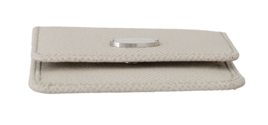 Dolce & Gabbana White Dauphine en cuir Holder Pocket Wallet Conservain Men's Bas - Image 4