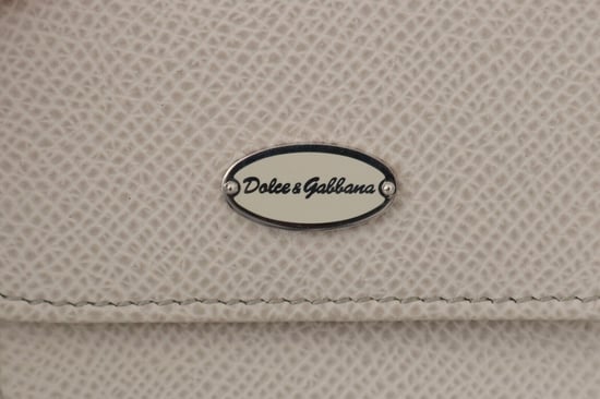 Dolce & Gabbana White Dauphine en cuir Holder Pocket Wallet Conservain Men's Bas - Image 5