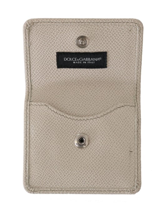 Dolce & Gabbana White Dauphine en cuir Holder Pocket Wallet Conservain Men's Bas - Image 6