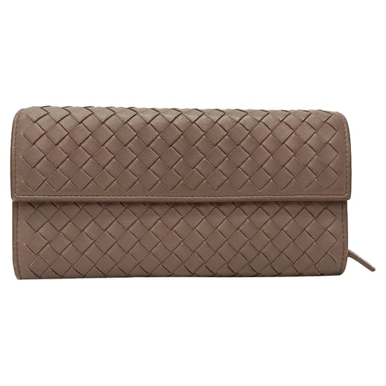 Bottega Veneta Intrecciato Continental Lange Brieftasche aus braunem Leder - Image 1