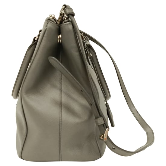Prada Medium Galleria Double Zip Tote Bag aus grauem Saffiano-Leder - Image 3