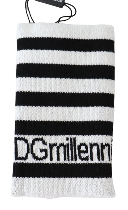 Dolce & Gabbana Black White Wool Dgmillénnials enveloppe pour hommes - Image 2