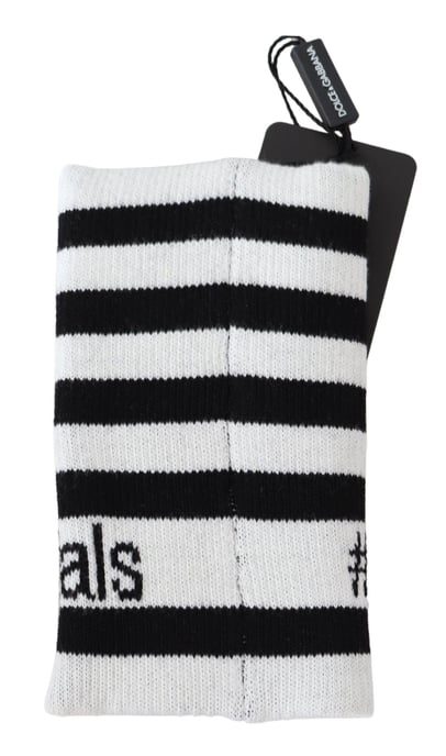 Dolce & Gabbana Black White Wool Dgmillénnials enveloppe pour hommes - Image 3