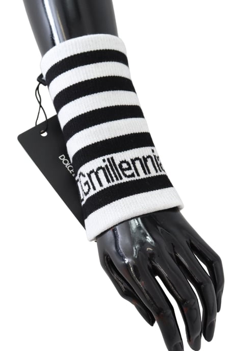 Dolce & Gabbana Black White Wool Dgmillénnials enveloppe pour hommes - Image 5