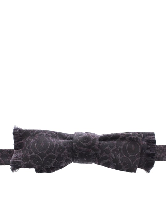 Dolce & Gabbana Graugblack Wolle Seide Fliege - Image 1