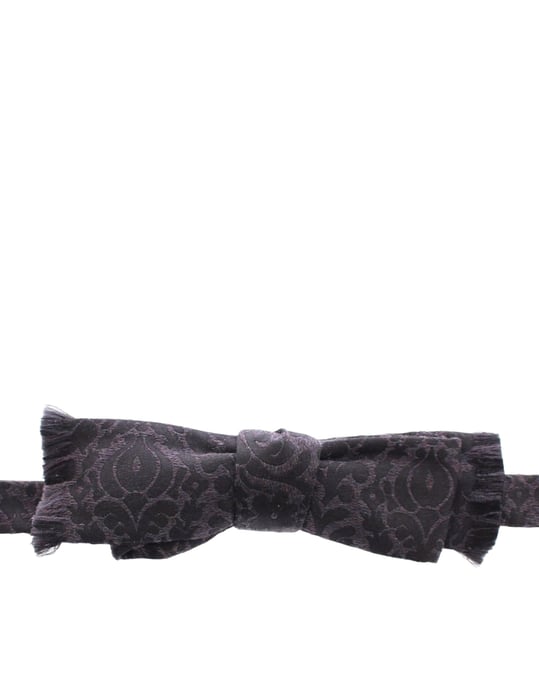 Dolce & Gabbana Graugblack Wolle Seide Fliege - Image 2