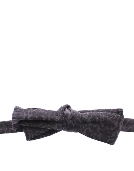 Dolce & Gabbana Graugblack Wolle Seide Fliege - Image 3