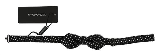 Dolce & Gabbana Black Polka Dots Silk A réglable Neck Papillon Hommes Bow Men's Tie - Image 1