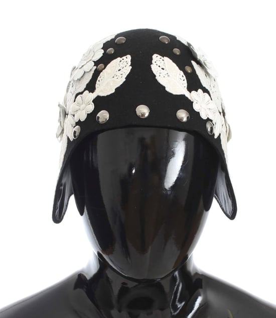 Dolce & gabbana laine noire blanc floral gol feuille de feuilles - Image 2