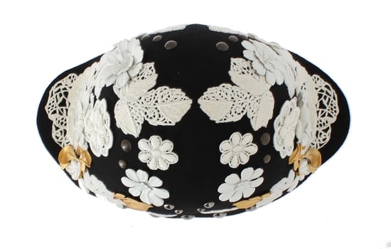 Dolce & gabbana laine noire blanc floral gol feuille de feuilles - Image 4