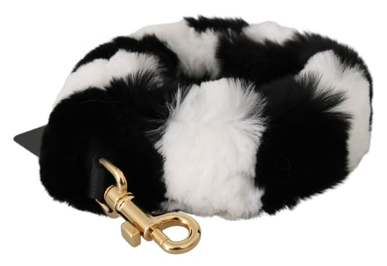 Dolce & Gabbana noir blanc lapin fourrure accessoire épaule - Image 1