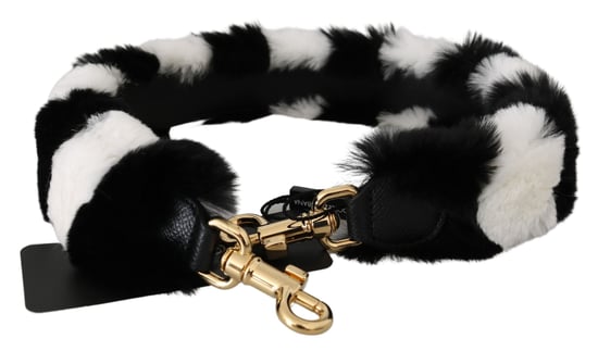 Dolce & Gabbana noir blanc lapin fourrure accessoire épaule - Image 2