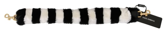 Dolce & Gabbana noir blanc lapin fourrure accessoire épaule - Image 3