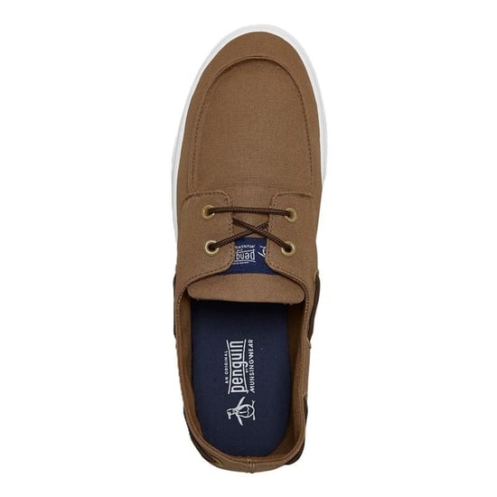 Penguin Segler Leinenschuhe für Herren in Tan mit Schnürung - Image 3