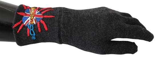 Dolce & Gabbana Gray # Dmen'slondon Broidered Wool Men's Gloves - Image 1
