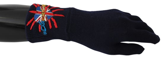 Dolce & Gabbana Blue # Dmen'slondon Broidered Wool Men's Gloves - Image 1