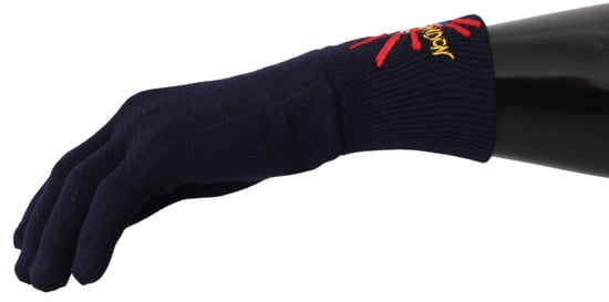 Dolce & Gabbana Blue # Dmen'slondon Broidered Wool Men's Gloves - Image 2