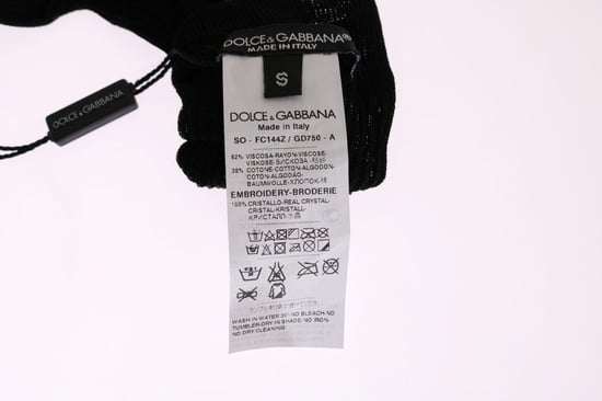 Dolce & Gabbana schwarze gestrickte Floral-Kristallsocken - Image 6