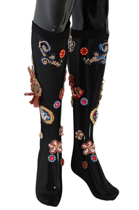Dolce & Gabbana Elegante Veredelte Kristall Damenstrümpfe - Image 1
