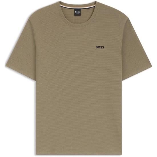 Herren Boss Waffel-T-Shirt, Strukturdesign in Offener Braun 245 - Image 1