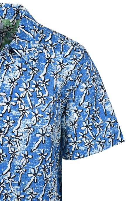 PAUL SMITH CASUAL FIT FLORAL SEERSUCKER SHIRT LIGHT BLUE - Image 3